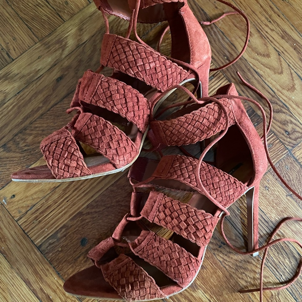 Zara lace up suede shoes